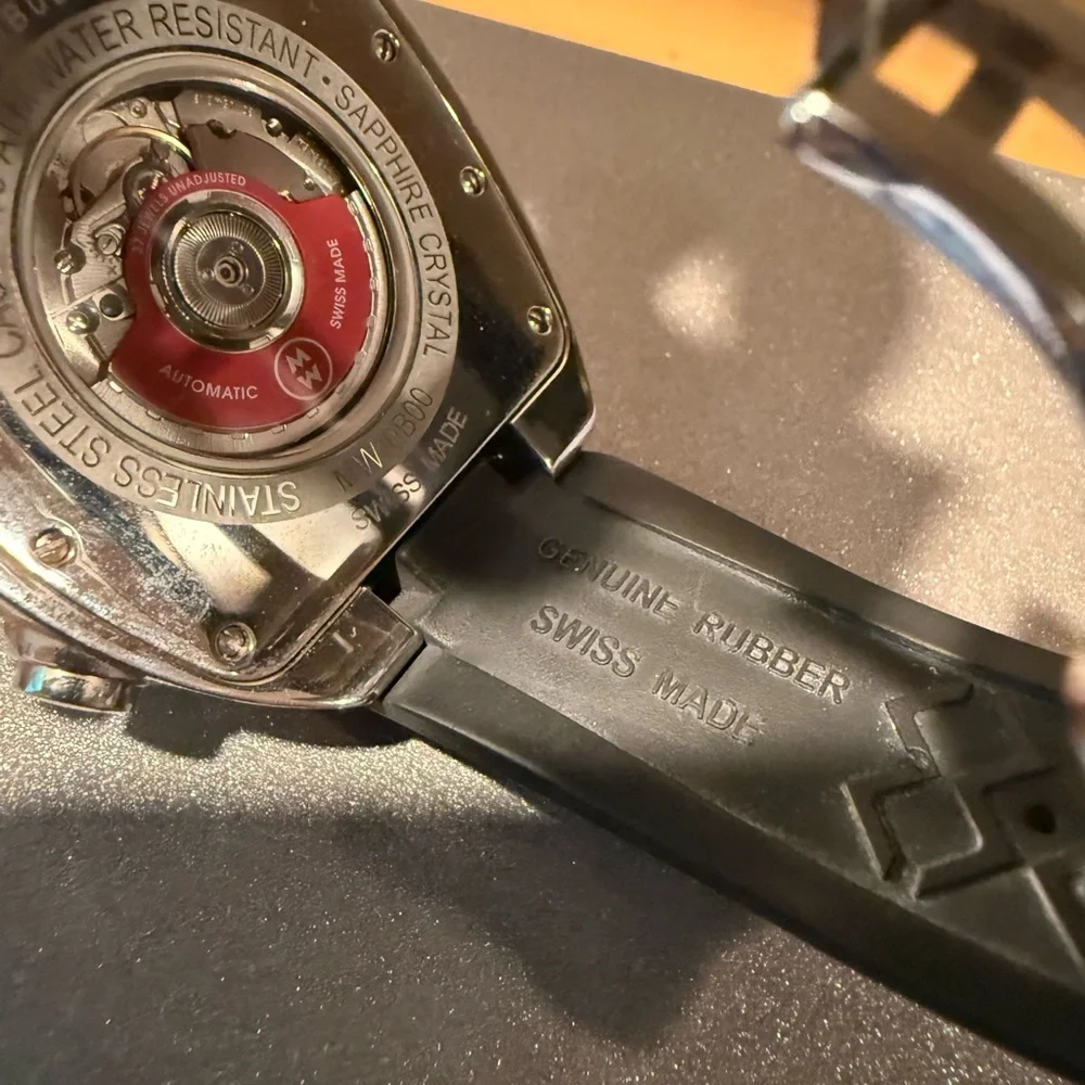 Michele White Dial Automatic Chronograph with Red Accents
